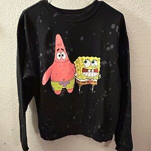 Nickelodeon Black Sweatshirt with SpongeBob and Patrick